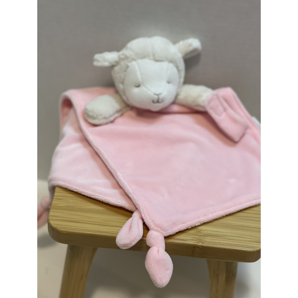 Carters Lamb Pink Baby Security Blanket Long Knotted‎ Corners Lovey